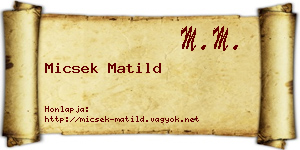 Micsek Matild névjegykártya